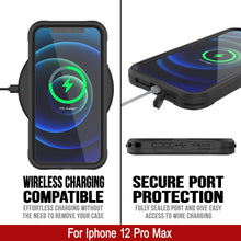 Charger l&#39;image dans la galerie, iPhone 12 Pro Max Waterproof IP68 Case, Punkcase [Black]  [Maximus Series] [Slim Fit] [IP68 Certified] [Shockresistant] Clear Armor Cover with Screen Protector | Ultimate Protection (Color in image: pink)
