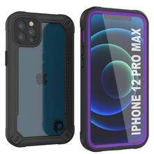 Charger l&#39;image dans la galerie, iPhone 12 Pro Max Waterproof IP68 Case, Punkcase [Purple]  [Maximus Series] [Slim Fit] [IP68 Certified] [Shockresistant] Clear Armor Cover with Screen Protector | Ultimate Protection (Color in image: purple)
