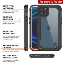 Charger l&#39;image dans la galerie, iPhone 12 Pro Max Waterproof IP68 Case, Punkcase [white]  [Maximus Series] [Slim Fit] [IP68 Certified] [Shockresistant] Clear Armor Cover with Screen Protector | Ultimate Protection (Color in image: blue)
