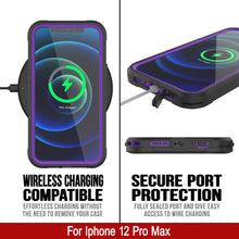 Charger l&#39;image dans la galerie, iPhone 12 Pro Max Waterproof IP68 Case, Punkcase [Purple]  [Maximus Series] [Slim Fit] [IP68 Certified] [Shockresistant] Clear Armor Cover with Screen Protector | Ultimate Protection (Color in image: teal)
