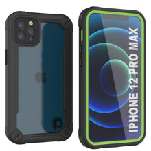 Charger l&#39;image dans la galerie, iPhone 12 Pro Max Waterproof IP68 Case, Punkcase [Green]  [Maximus Series] [Slim Fit] [IP68 Certified] [Shockresistant] Clear Armor Cover with Screen Protector | Ultimate Protection (Color in image: green)
