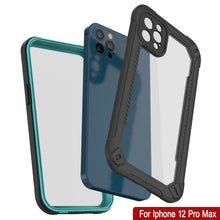 Charger l&#39;image dans la galerie, iPhone 12 Pro Max Waterproof IP68 Case, Punkcase [teal]  [Maximus Series] [Slim Fit] [IP68 Certified] [Shockresistant] Clear Armor Cover with Screen Protector | Ultimate Protection (Color in image: blue)

