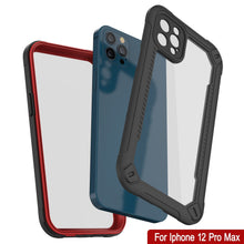 Charger l&#39;image dans la galerie, iPhone 12 Pro Max Waterproof IP68 Case, Punkcase [red]  [Maximus Series] [Slim Fit] [IP68 Certified] [Shockresistant] Clear Armor Cover with Screen Protector | Ultimate Protection (Color in image: blue)
