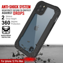 Charger l&#39;image dans la galerie, iPhone 12 Pro Max Waterproof IP68 Case, Punkcase [white]  [Maximus Series] [Slim Fit] [IP68 Certified] [Shockresistant] Clear Armor Cover with Screen Protector | Ultimate Protection (Color in image: black)
