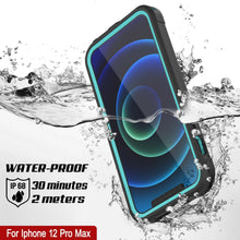 Charger l&#39;image dans la galerie, iPhone 12 Pro Max Waterproof IP68 Case, Punkcase [teal]  [Maximus Series] [Slim Fit] [IP68 Certified] [Shockresistant] Clear Armor Cover with Screen Protector | Ultimate Protection (Color in image: white)
