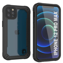 Charger l&#39;image dans la galerie, iPhone 12 Pro Max Waterproof IP68 Case, Punkcase [Black]  [Maximus Series] [Slim Fit] [IP68 Certified] [Shockresistant] Clear Armor Cover with Screen Protector | Ultimate Protection (Color in image: black)
