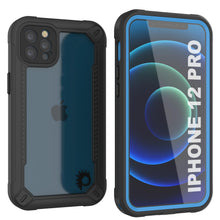 Charger l&#39;image dans la galerie, iPhone 12 Pro Waterproof IP68 Case, Punkcase [Blue]  [Maximus Series] [Slim Fit] [IP68 Certified] [Shockresistant] Clear Armor Cover with Screen Protector | Ultimate Protection (Color in image: blue)

