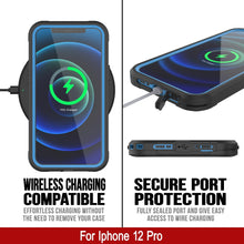 Charger l&#39;image dans la galerie, iPhone 12 Pro Waterproof IP68 Case, Punkcase [Blue]  [Maximus Series] [Slim Fit] [IP68 Certified] [Shockresistant] Clear Armor Cover with Screen Protector | Ultimate Protection (Color in image: white)
