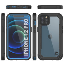 Charger l&#39;image dans la galerie, iPhone 12 Pro Waterproof IP68 Case, Punkcase [Blue]  [Maximus Series] [Slim Fit] [IP68 Certified] [Shockresistant] Clear Armor Cover with Screen Protector | Ultimate Protection (Color in image: black)
