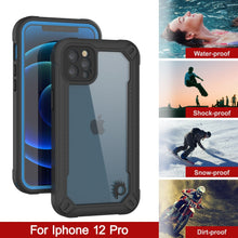 Charger l&#39;image dans la galerie, iPhone 12 Pro Waterproof IP68 Case, Punkcase [Blue]  [Maximus Series] [Slim Fit] [IP68 Certified] [Shockresistant] Clear Armor Cover with Screen Protector | Ultimate Protection 
