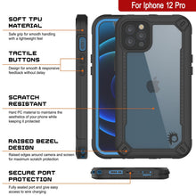 Charger l&#39;image dans la galerie, iPhone 12 Pro Waterproof IP68 Case, Punkcase [Blue]  [Maximus Series] [Slim Fit] [IP68 Certified] [Shockresistant] Clear Armor Cover with Screen Protector | Ultimate Protection (Color in image: teal)

