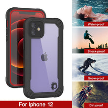 Charger l&#39;image dans la galerie, iPhone 12 Waterproof IP68 Case, Punkcase [red]  [Maximus Series] [Slim Fit] [IP68 Certified] [Shockresistant] Clear Armor Cover with Screen Protector | Ultimate Protection 
