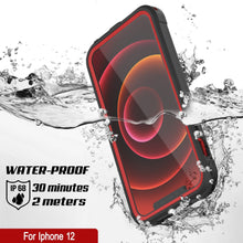 Charger l&#39;image dans la galerie, iPhone 12 Waterproof IP68 Case, Punkcase [red]  [Maximus Series] [Slim Fit] [IP68 Certified] [Shockresistant] Clear Armor Cover with Screen Protector | Ultimate Protection (Color in image: black)
