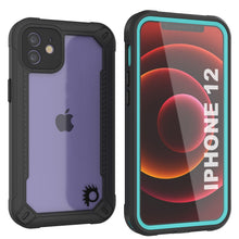 Charger l&#39;image dans la galerie, iPhone 12 Waterproof IP68 Case, Punkcase [teal]  [Maximus Series] [Slim Fit] [IP68 Certified] [Shockresistant] Clear Armor Cover with Screen Protector | Ultimate Protection (Color in image: teal)
