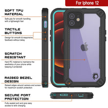 Charger l&#39;image dans la galerie, iPhone 12 Waterproof IP68 Case, Punkcase [teal]  [Maximus Series] [Slim Fit] [IP68 Certified] [Shockresistant] Clear Armor Cover with Screen Protector | Ultimate Protection (Color in image: green)
