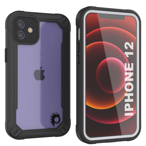 iPhone 12 Waterproof IP68 Case, Punkcase [white]  [Maximus Series] [Slim Fit] [IP68 Certified] [Shockresistant] Clear Armor Cover with Screen Protector | Ultimate Protection (Color in image: white)