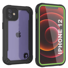 Charger l&#39;image dans la galerie, iPhone 12 Waterproof IP68 Case, Punkcase [Green]  [Maximus Series] [Slim Fit] [IP68 Certified] [Shockresistant] Clear Armor Cover with Screen Protector | Ultimate Protection (Color in image: green)
