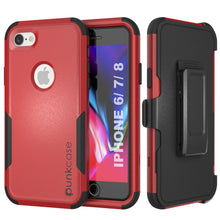 Charger l&#39;image dans la galerie, Punkcase for iPhone 7 Belt Clip Multilayer Holster Case [Patron Series] [Red-Black] (Color in image: Red-Black)

