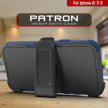 Charger l&#39;image dans la galerie, Punkcase for iPhone 8 Belt Clip Multilayer Holster Case [Patron Series] [Navy] (Color in image: Black)
