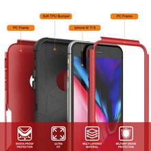 Charger l&#39;image dans la galerie, Punkcase for iPhone 8 Belt Clip Multilayer Holster Case [Patron Series] [Red-Black] (Color in image: Navy)
