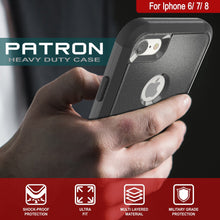 Charger l&#39;image dans la galerie, Punkcase for iPhone 8 Belt Clip Multilayer Holster Case [Patron Series] [Black] (Color in image: Red-Black)
