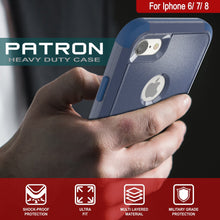 Charger l&#39;image dans la galerie, Punkcase for iPhone 7 Belt Clip Multilayer Holster Case [Patron Series] [Navy] (Color in image: Red-Black)
