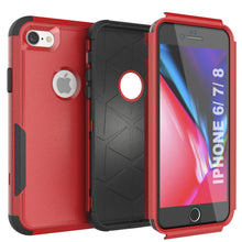 Charger l&#39;image dans la galerie, Punkcase for iPhone 8 Belt Clip Multilayer Holster Case [Patron Series] [Red-Black] 
