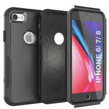 Charger l&#39;image dans la galerie, Punkcase for iPhone 8 Belt Clip Multilayer Holster Case [Patron Series] [Black] 
