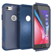 Charger l&#39;image dans la galerie, Punkcase for iPhone 8 Belt Clip Multilayer Holster Case [Patron Series] [Navy] 
