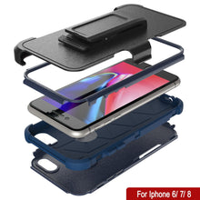 Charger l&#39;image dans la galerie, Punkcase for iPhone 8 Belt Clip Multilayer Holster Case [Patron Series] [Navy] 
