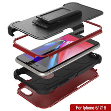 Charger l&#39;image dans la galerie, Punkcase for iPhone 8 Belt Clip Multilayer Holster Case [Patron Series] [Red-Black] 
