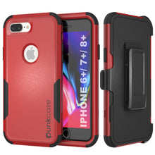 Charger l&#39;image dans la galerie, Punkcase for iPhone 7+ Plus Belt Clip Multilayer Holster Case [Patron Series] [Red-Black] (Color in image: Red-Black)
