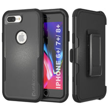 Charger l&#39;image dans la galerie, Punkcase for iPhone 8+ Plus Belt Clip Multilayer Holster Case [Patron Series] [Black] (Color in image: Black)
