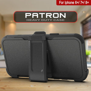 Punkcase for iPhone 7+ Plus Belt Clip Multilayer Holster Case [Patron Series] [Black] (Color in image: Pink)