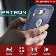 Charger l&#39;image dans la galerie, Punkcase for iPhone 7+ Plus Belt Clip Multilayer Holster Case [Patron Series] [Navy] (Color in image: Red-Black)
