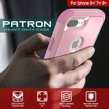 Charger l&#39;image dans la galerie, Punkcase for iPhone 8+ Plus Belt Clip Multilayer Holster Case [Patron Series] [Pink] (Color in image: Red-Black)
