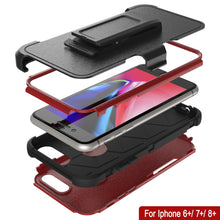Charger l&#39;image dans la galerie, Punkcase for iPhone 7+ Plus Belt Clip Multilayer Holster Case [Patron Series] [Red-Black] 
