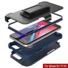 Charger l&#39;image dans la galerie, Punkcase for iPhone 7+ Plus Belt Clip Multilayer Holster Case [Patron Series] [Navy] 
