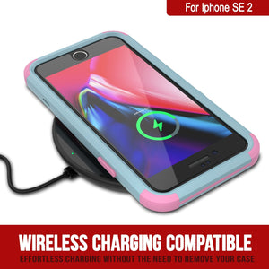 Punkcase for iPhone SE Belt Clip Multilayer Holster Case [Patron Series] [Mint-Pink] 
