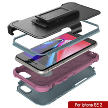 Charger l&#39;image dans la galerie, Punkcase for iPhone SE Belt Clip Multilayer Holster Case [Patron Series] [Mint-Pink] 
