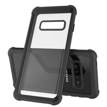 Charger l&#39;image dans la galerie, PunkCase Galaxy S10 Case, [Spartan Series] Clear Rugged Heavy Duty Cover W/Built in Screen Protector [Black] (Color in image: red)
