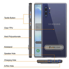 Charger l&#39;image dans la galerie, Galaxy Note 10+ Plus Lucid 3.0 PunkCase Armor Cover w/Integrated Kickstand and Screen Protector [Grey] (Color in image: Black)
