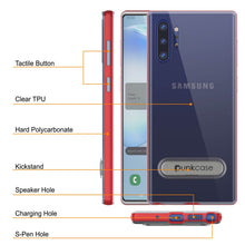 Charger l&#39;image dans la galerie, Galaxy Note 10+ Plus Lucid 3.0 PunkCase Armor Cover w/Integrated Kickstand and Screen Protector [Red] (Color in image: Black)
