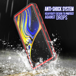 PunkCase Galaxy Note 9 Waterproof Case, [KickStud Series] Armor Cover [Red] (Color in image: Pink)