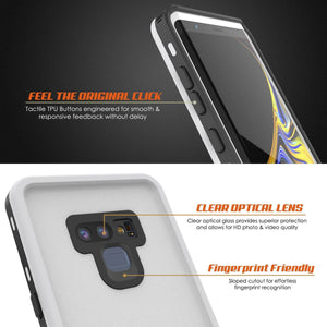 PunkCase Galaxy Note 9 Waterproof Case, [KickStud Series] Armor Cover [White] (Color in image: Red)