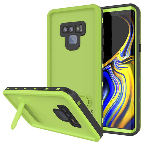 PunkCase Galaxy Note 9 Waterproof Case, [KickStud Series] Armor Cover [Light-Green] (Color in image: Green)