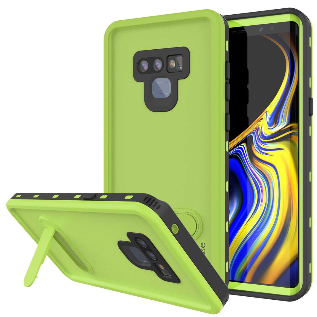 PunkCase Galaxy Note 9 Waterproof Case, [KickStud Series] Armor Cover [Light-Green] (Color in image: Green)