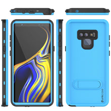 Charger l&#39;image dans la galerie, PunkCase Galaxy Note 9 Waterproof Case, [KickStud Series] Armor Cover [Light-Blue] (Color in image: Red)
