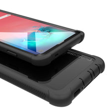 Charger l&#39;image dans la galerie, PunkCase Galaxy S10e Case, [Spartan Series] Clear Rugged Heavy Duty Cover W/Built in Screen Protector [Black] (Color in image: light green)
