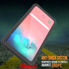 Charger l&#39;image dans la galerie, PunkCase Galaxy S10e Case, [Spartan Series] Clear Rugged Heavy Duty Cover W/Built in Screen Protector [Black] (Color in image: light blue)
